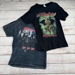 Lot of 2 Motley Crue T-Shirts Dr. Feelgood Girls Girls Girls Adult‎ M Gray/Black